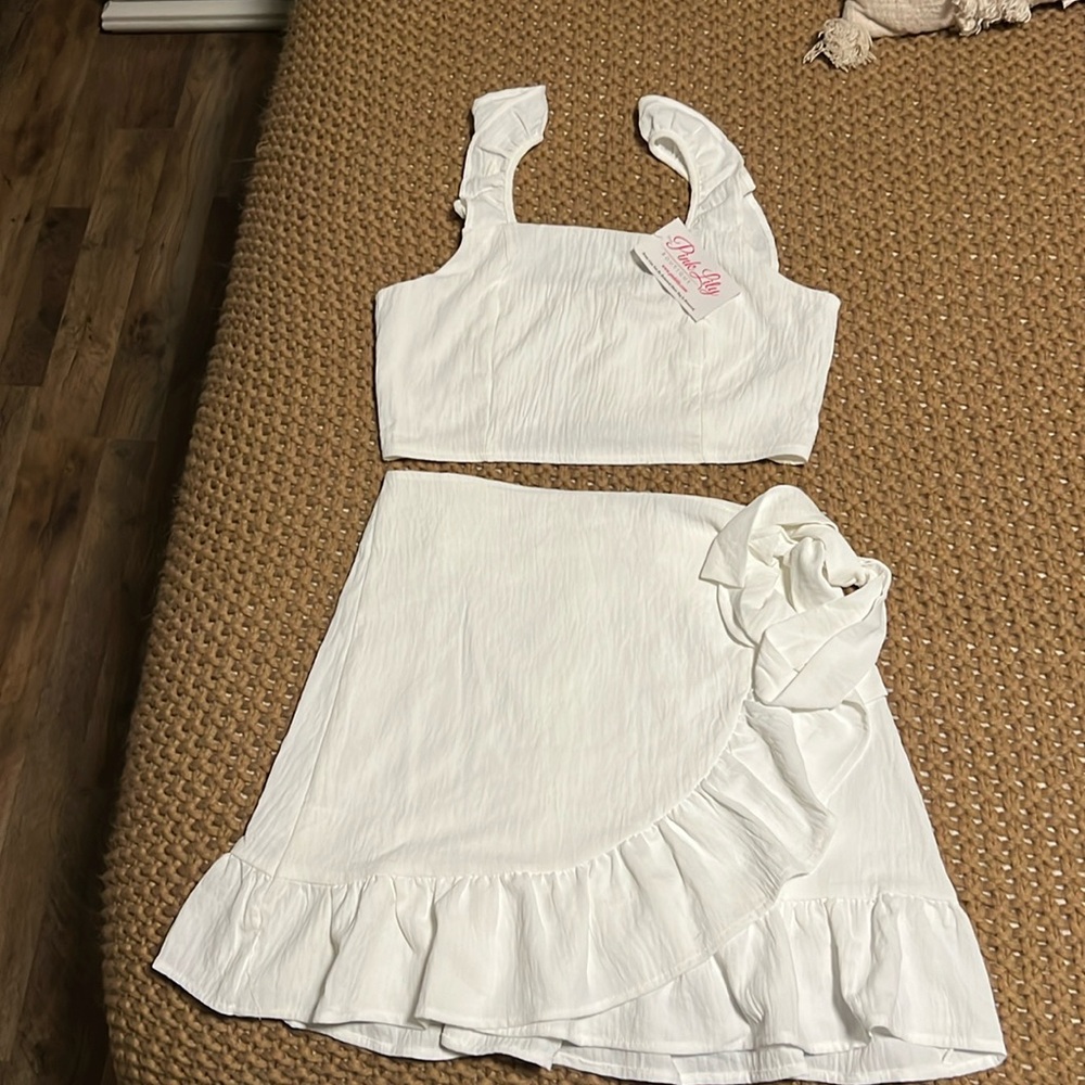 NWT Pink Lily Meant To Be Skirt Set